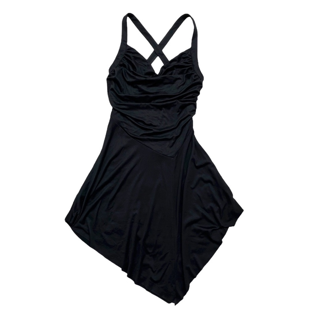 Urban Outfitters Asymmetrical Cross Back Mini Dress Black Medium NWT